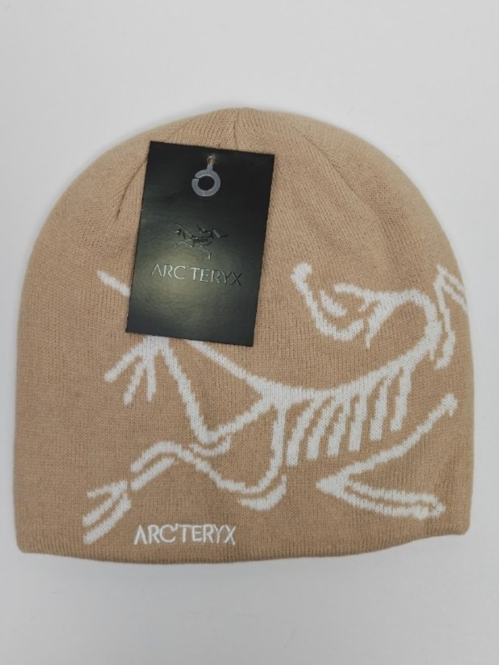 Arc'teryx Tan And White Bird Head Toque Skullcap Beanie